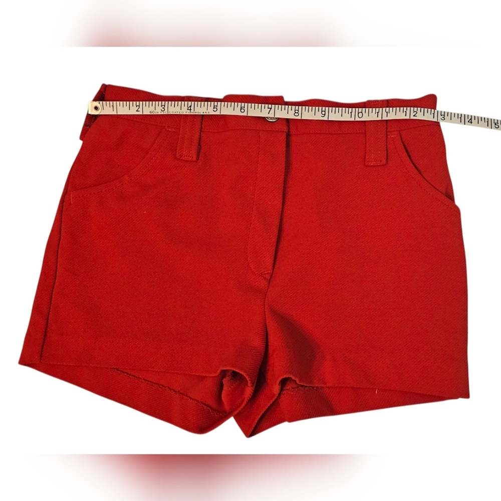 Vintage 70s Sears Women's High Waist Red Shorts Size 7 - Picture 6 of 10